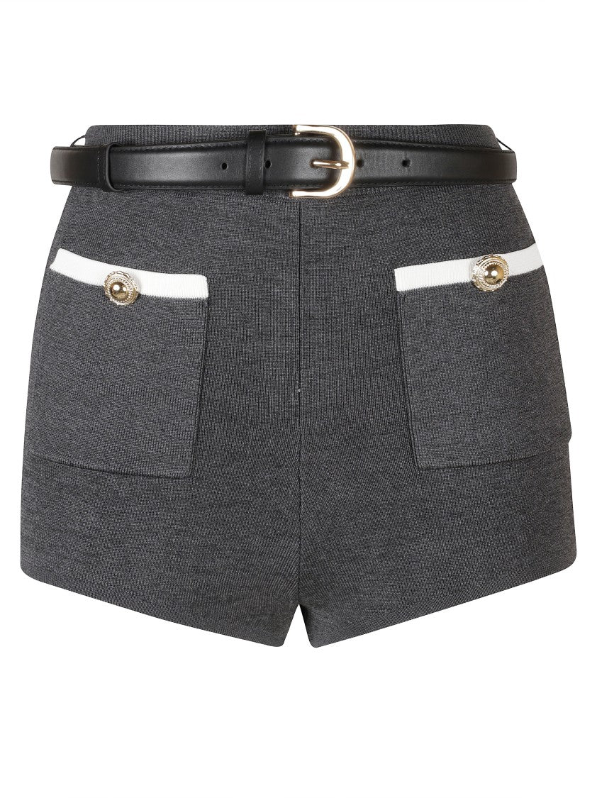 Self-Portrait High-Waisted Tailored Shorts With Contrasting Pockets