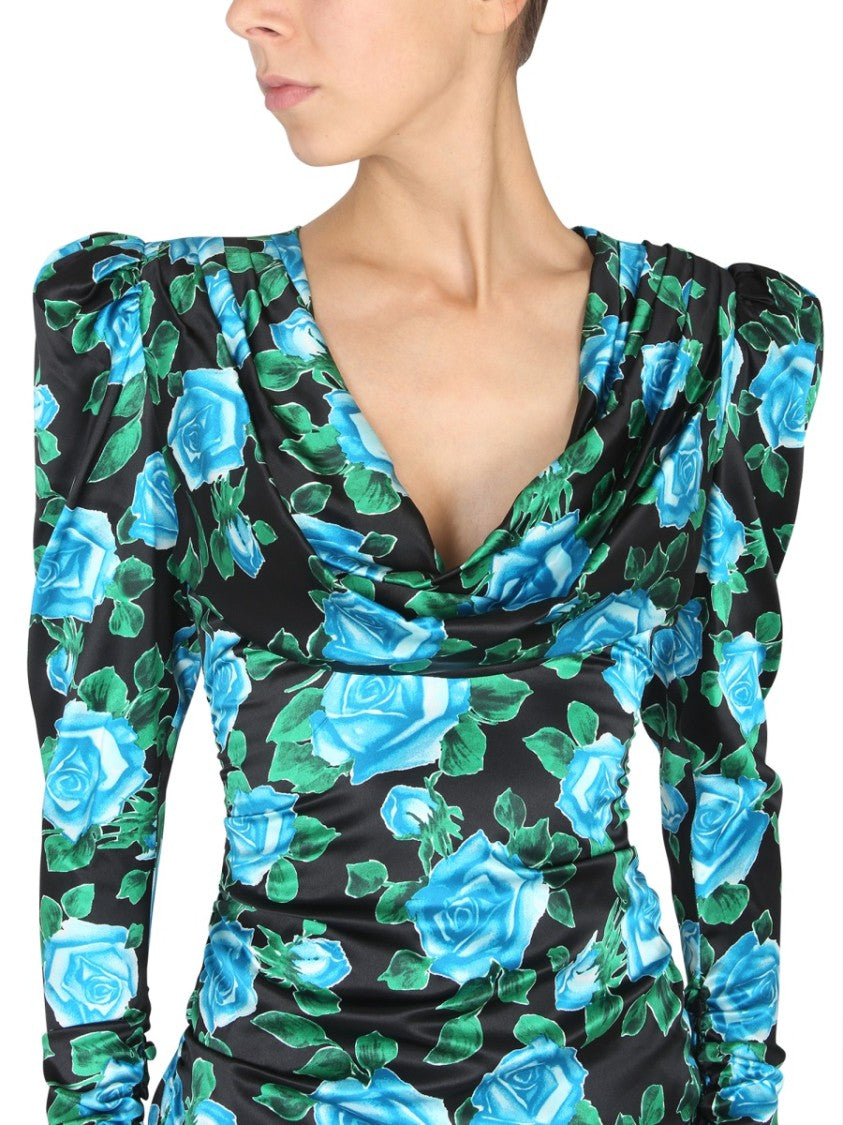 Alessandra Rich Mini Satin Dress