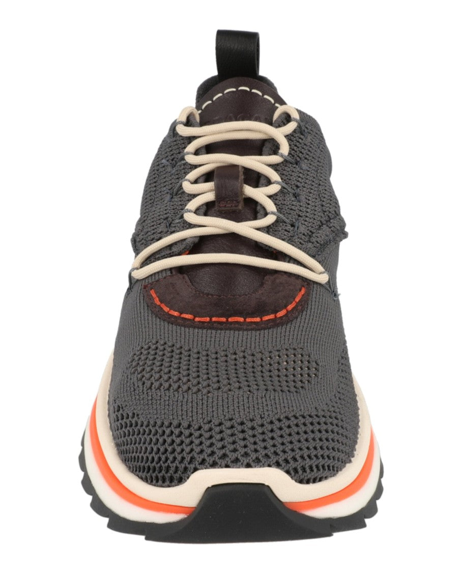 Ferragamo Nima Knit Gancini Low-Top Sneakers