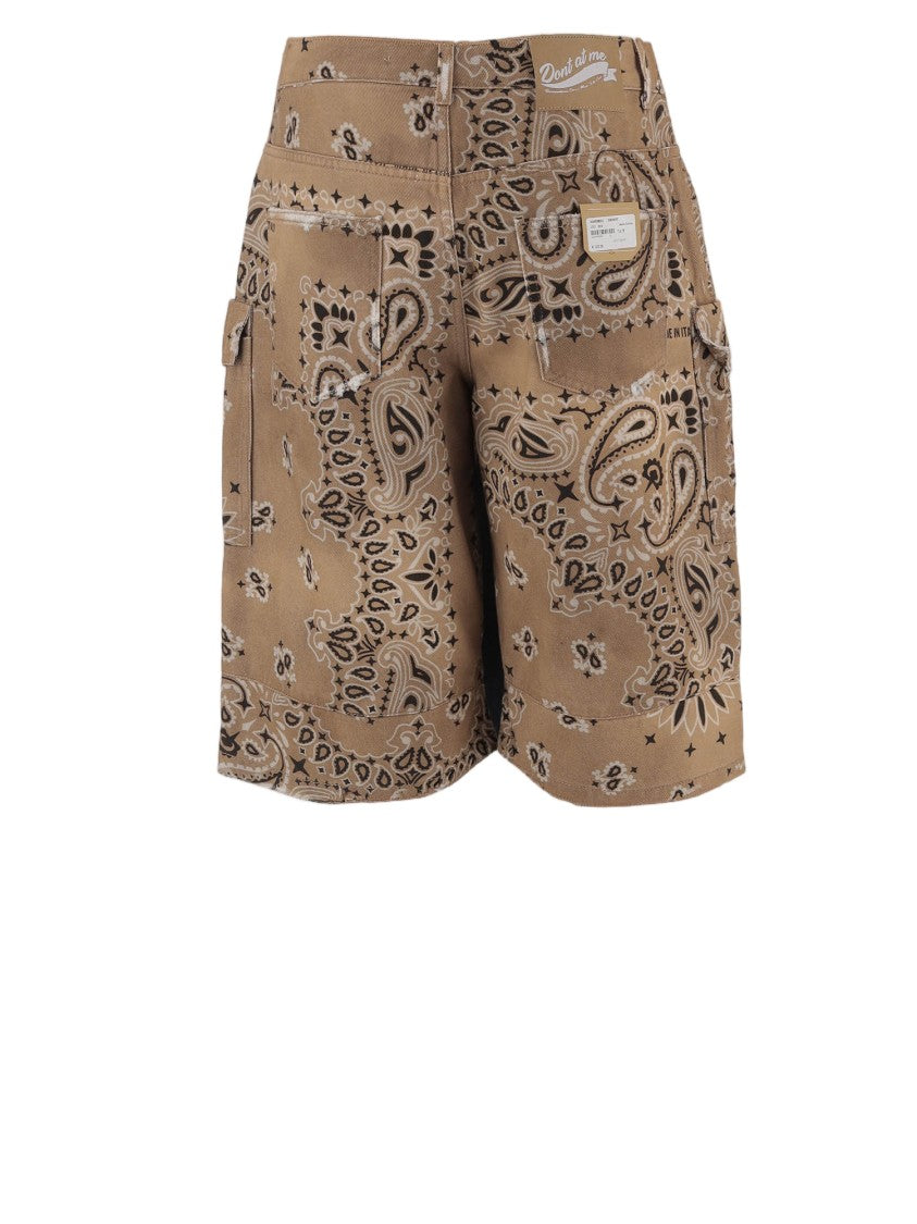 Don't @ Me Short Cotton Jeans With Bandana Print