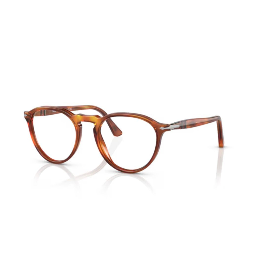 Persol 3286V Vista Rounded Acetate Eyeglasses With Tortoiseshell Pattern