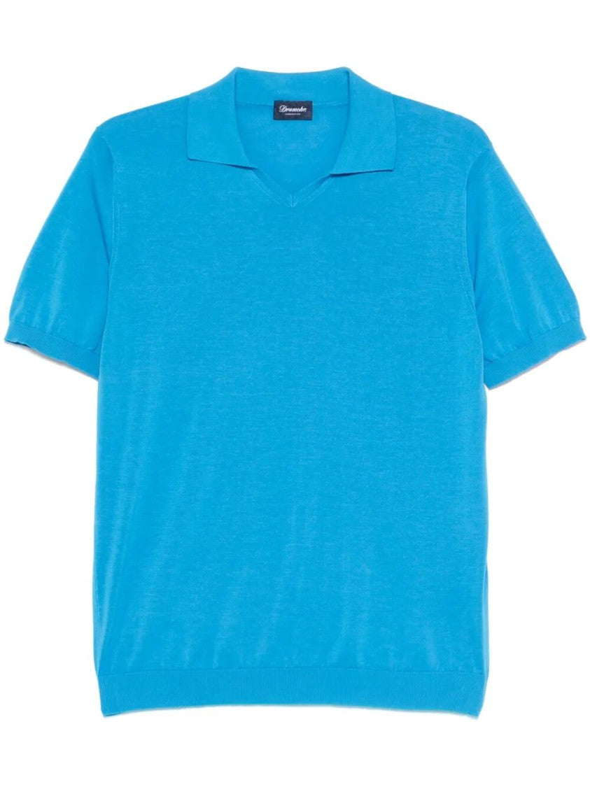Drumohr Tailored Short Sleeve V-Neck Polo