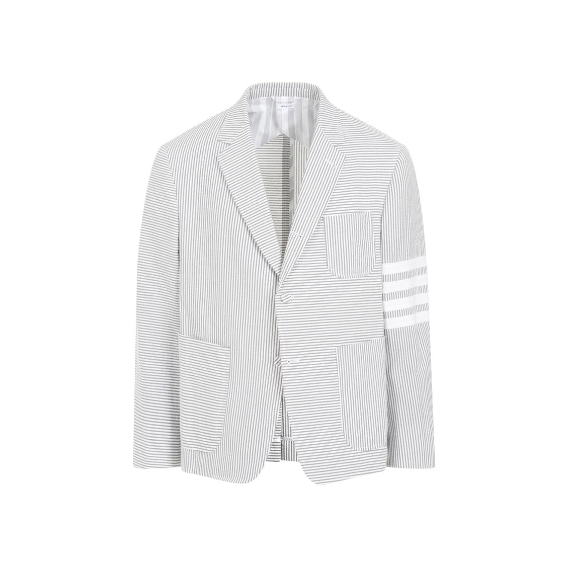 Thom Browne Seersucker Medium Grey Cotton Jacket