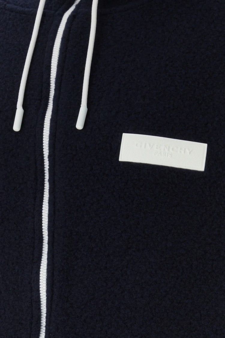 Givenchy Wool Hooded Blouson With Contrast Piping Details