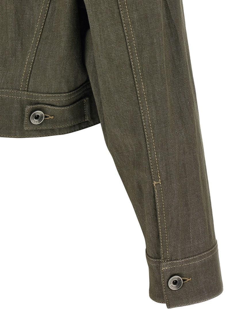 Brunello Cucinelli Cotton Denim Effect Twill Cropped Jacket