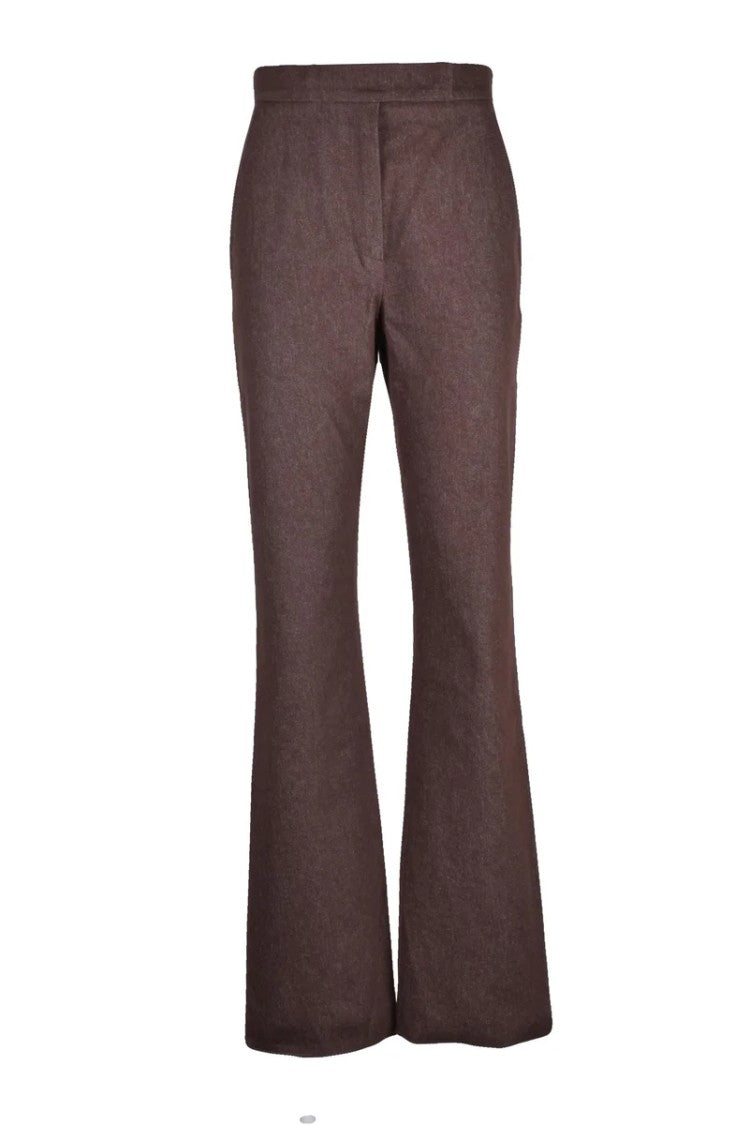 Max Mara Brown Flared Trousers With High Waist