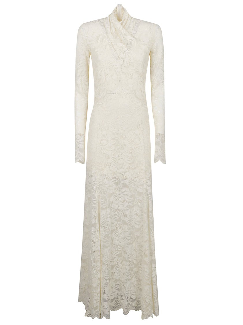 Rabanne Long Dress Long Floral Polyamide Lace Dress