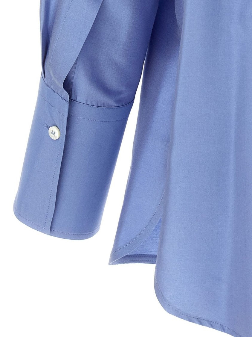 Alberto Biani Clear Blue Shirt With High Collar