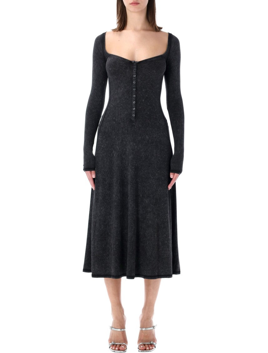 Diesel Rib Cotton Long Flared Dress
