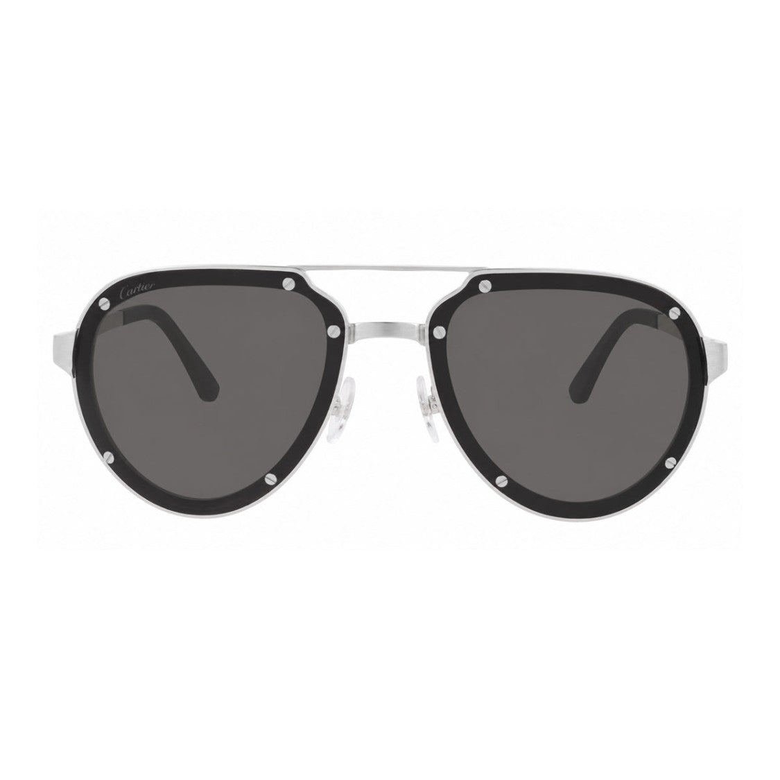 Cartier Silver Santos De Cartier Titanium Sunglasses