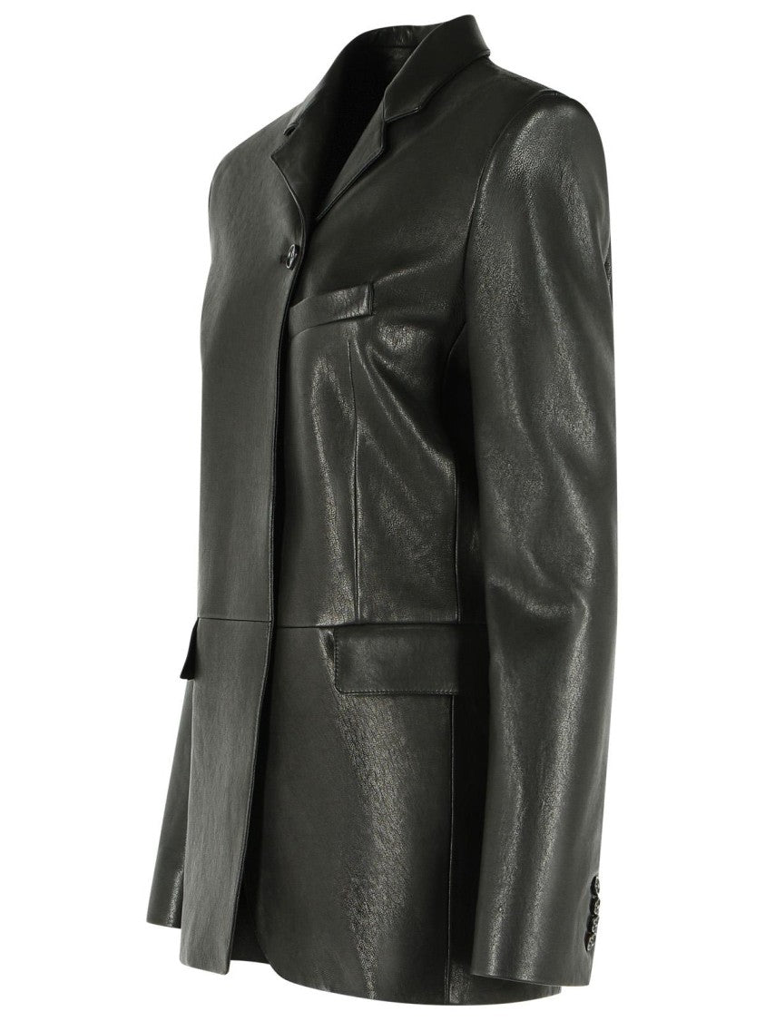 Khaite 'Sarmine' Black Leather Jacket