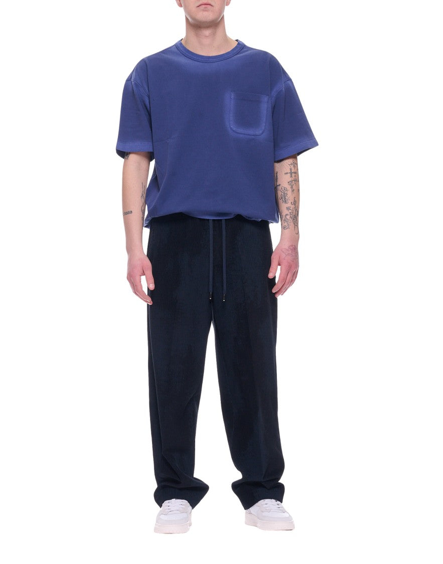Costumein Blue Elastic Waistband Cotton Pants