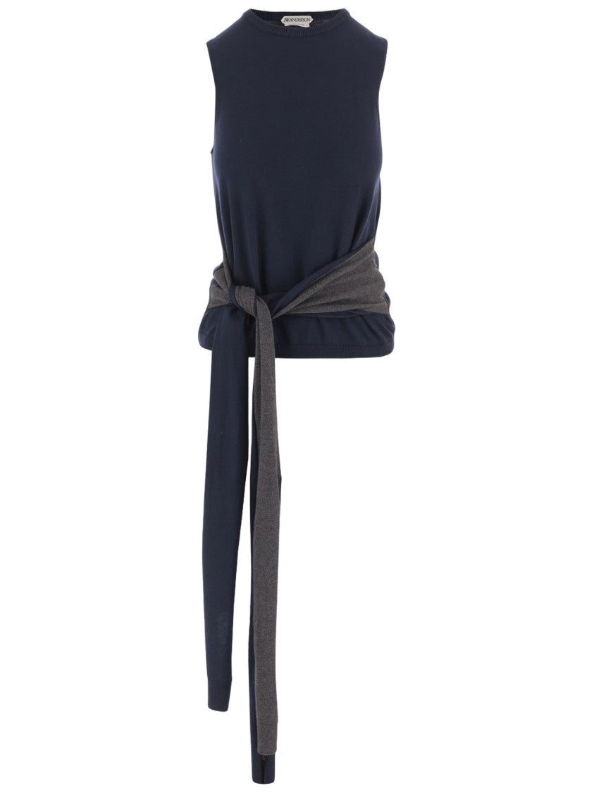 J. W. Anderson Sleeveless Navy Knit Top