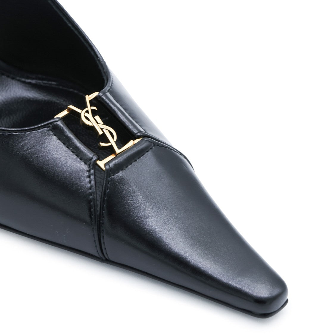 Saint Laurent Black Babylone Leather Slingback Pumps