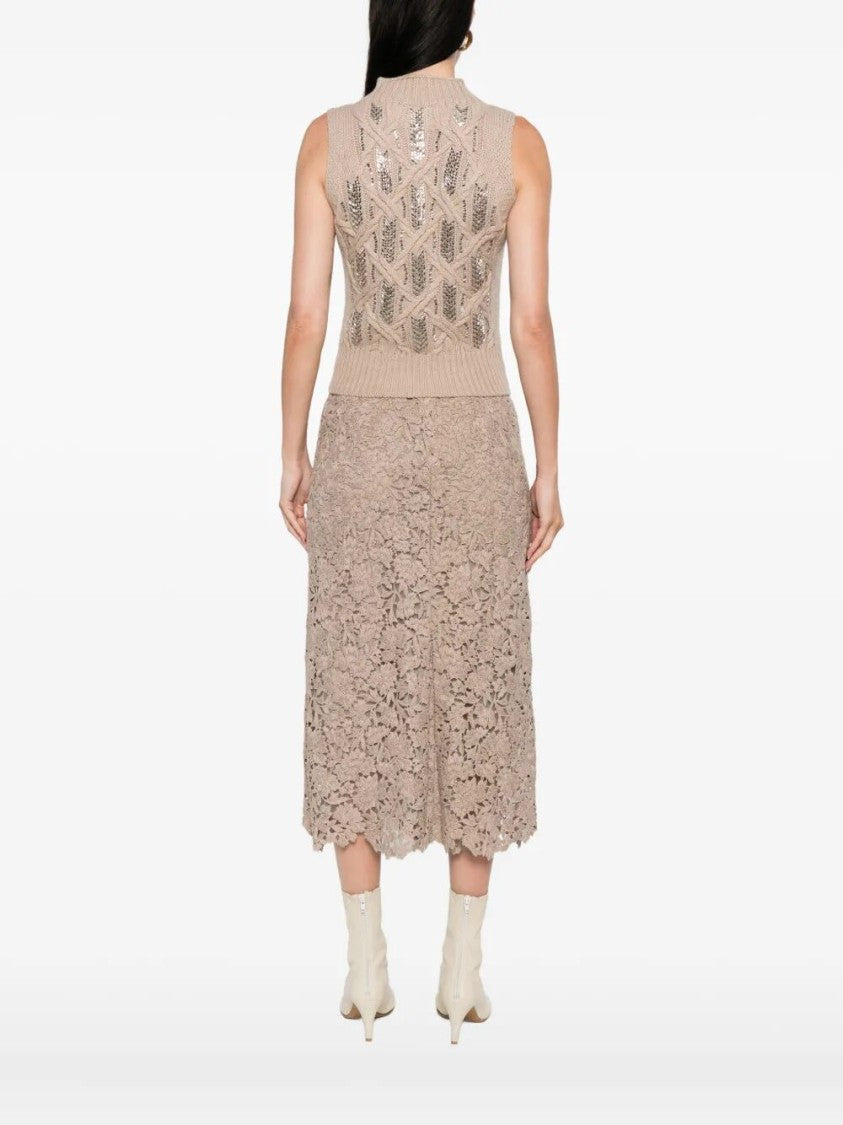 Ermanno Scervino Sleeveless High Neck Knit Top