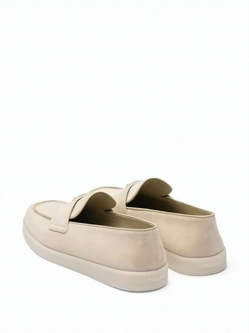Prada Suede Loafers With Triangular Logo Detail