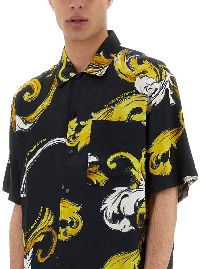 Versace Jeans Couture Baroque Outline Print Shirt