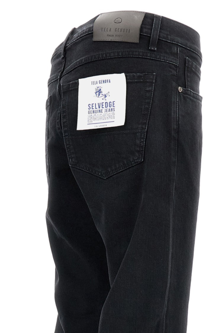Tela Genova Tailored Black Trousers With Structured Waistband