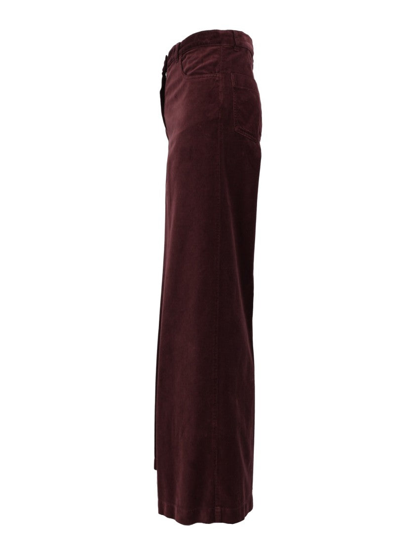 Aspesi High Waisted Textured Straight-Leg Pants