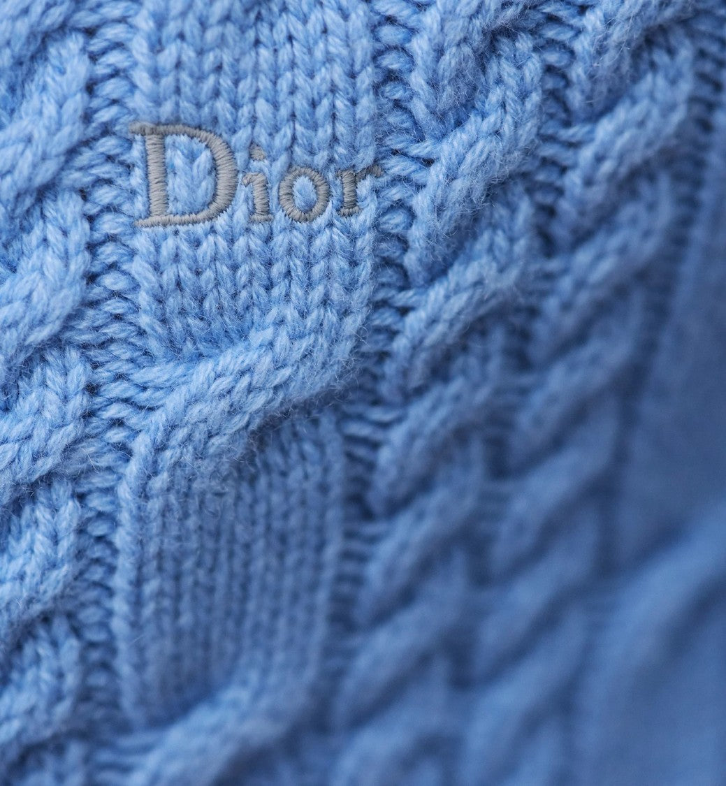 Christian Dior Cable Knit Light Blue Sweater