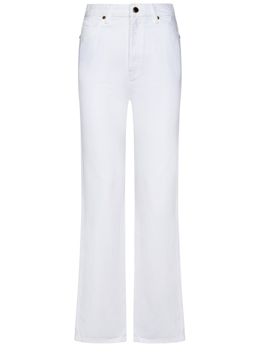 Khaite High-Waisted Cotton Denim Jeans With Flare Legs