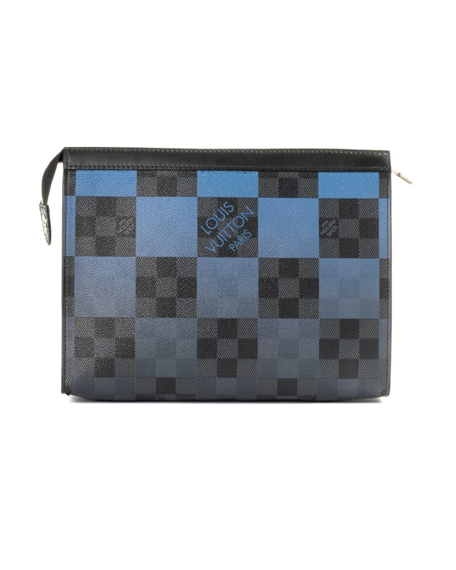 Louis Vuitton Black Voyage Mm Damier Graphite Pixel Canvas Clutch