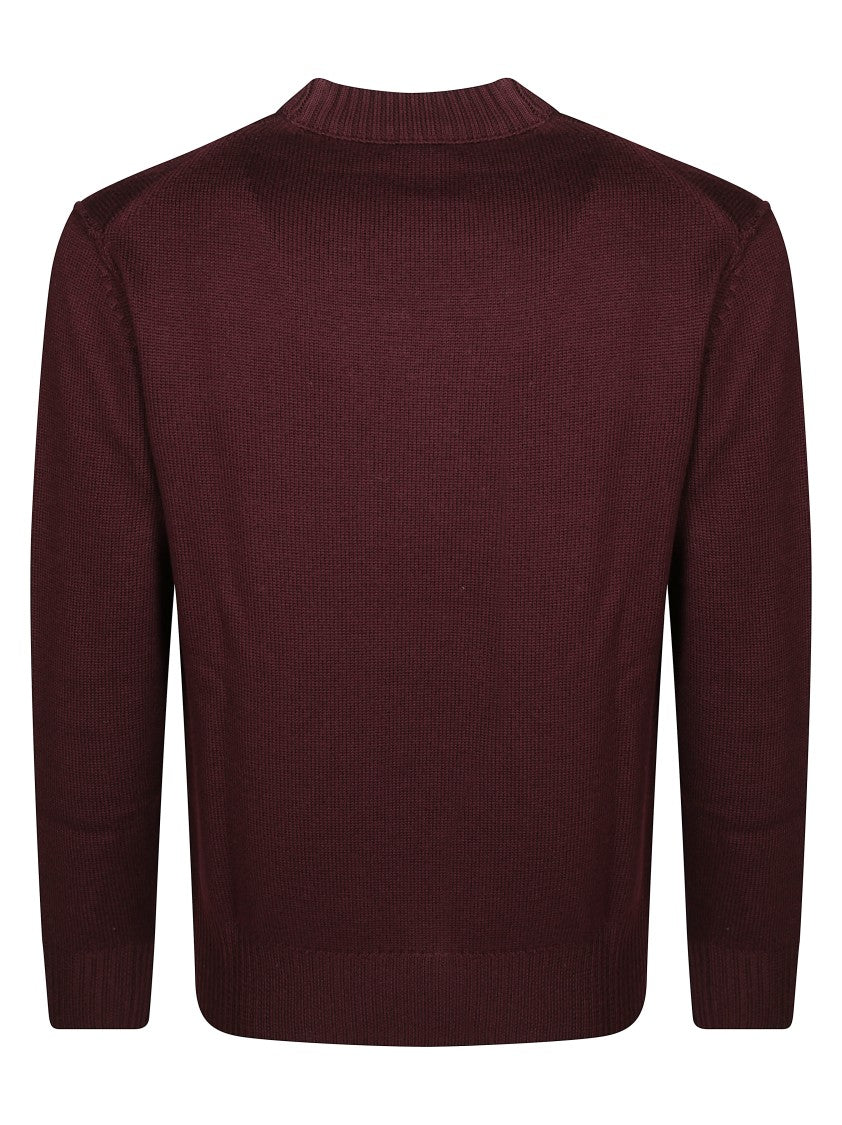 Paolo Pecora Burgundy Fitted Knitted Sweater