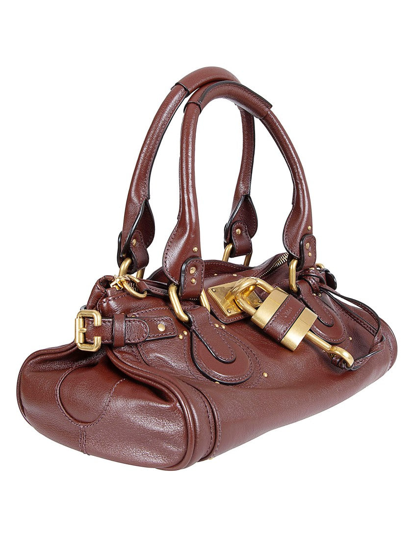 Chloé Structured Smooth Leather Handbag With Gold-Tone Hardware And Multiple Pockets