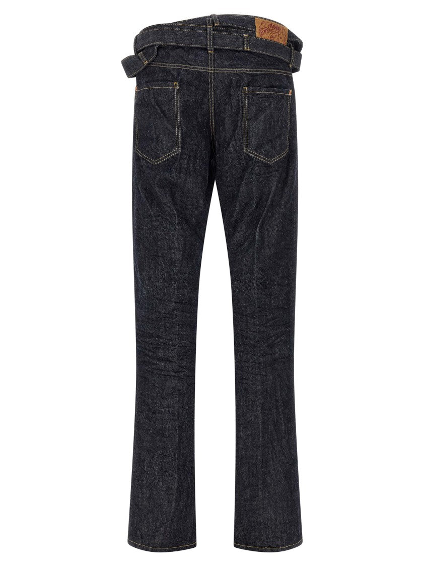 Dsquared2 Garment-Dyed Denim Jeans With Wrinkled Texture