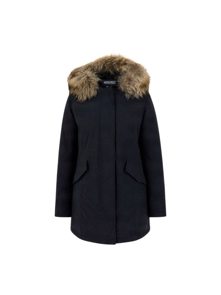 Woolrich Classic Black Parka With Raccoon Fur Trim
