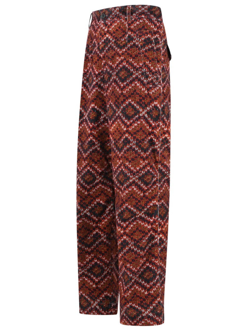Dries Van Noten 'Pencks' Red Cotton Pants