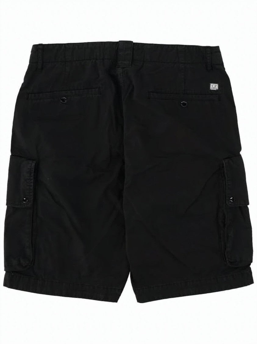 C.P. Company Relaxed Fit Olive Shorts With Button Closure