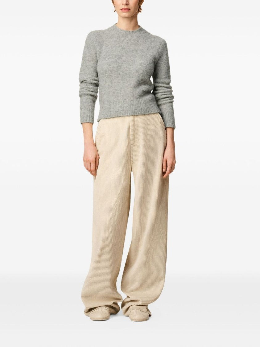 Ami Cropped Sweater With Ribbed Hem