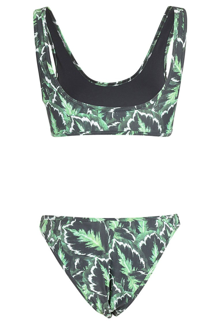 Reina Olga Leaf Bandeau Bikini With Adjustable Straps