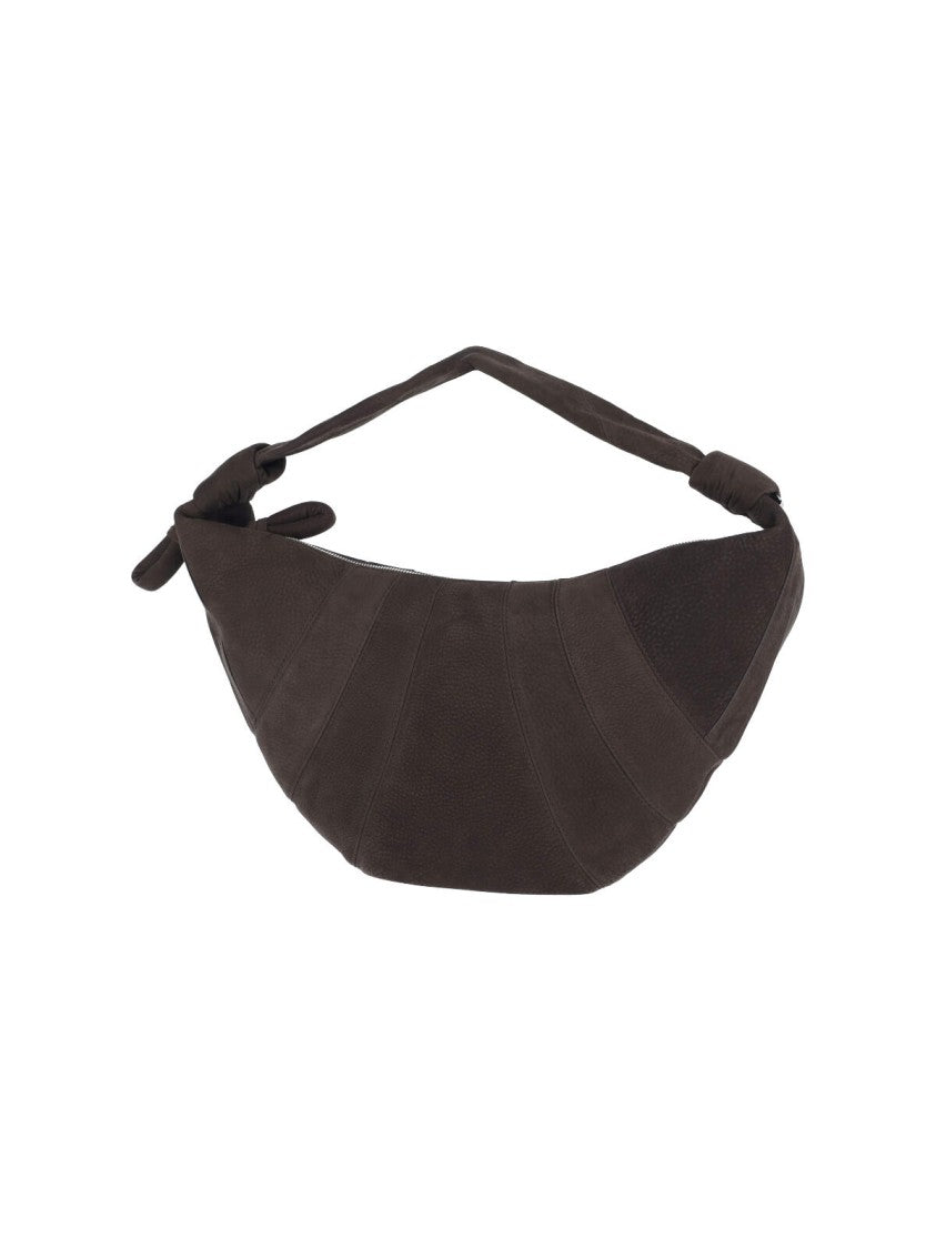 Lemaire Fortune Croissant Brown Nubuck Leather Shoulder Bag
