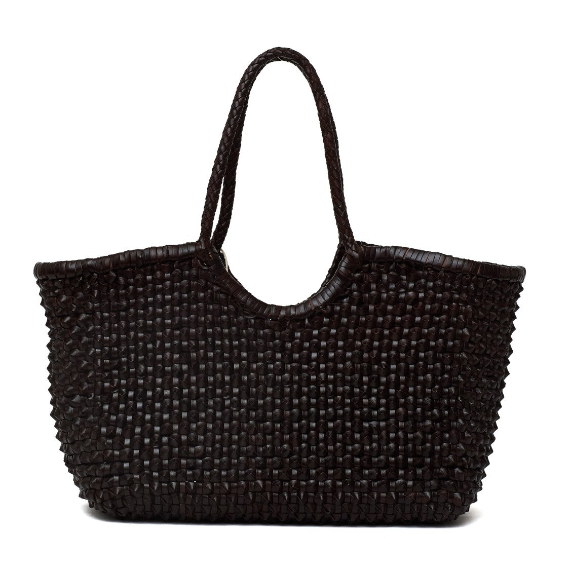 Dragon Diffusion Nantucket Cactus Weave Handwoven Buffalo Leather Tote Bag
