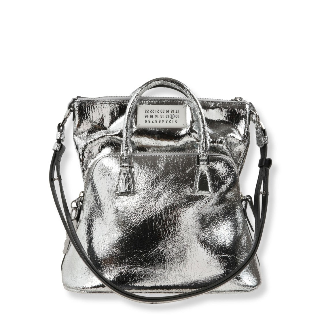 Maison Margiela Crinkled Metallic Leather Shoulder Bag