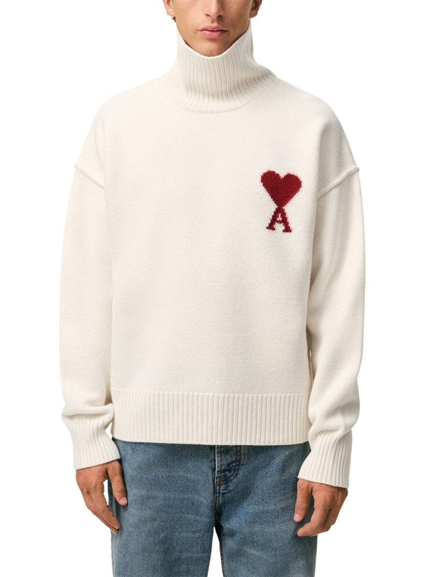 Ami Paris Perfume Funnel Neck Quota Wool Sweater