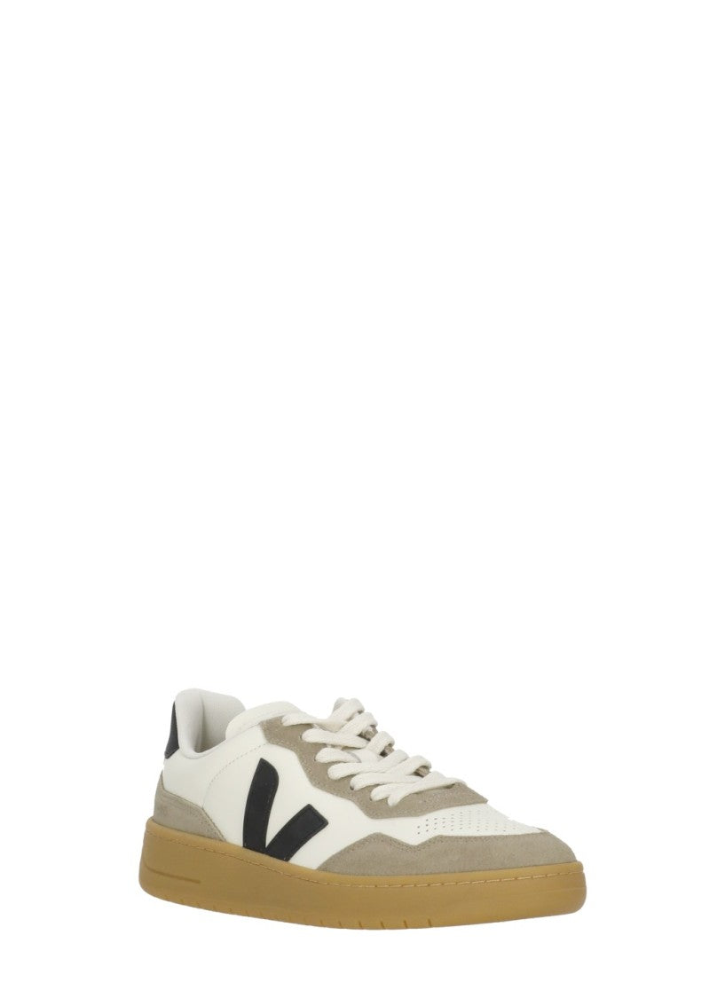 Veja V-90 White Suede Low-Top Sneakers