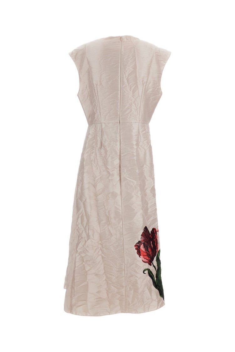 Erdem Short Sleeve Draped Dress