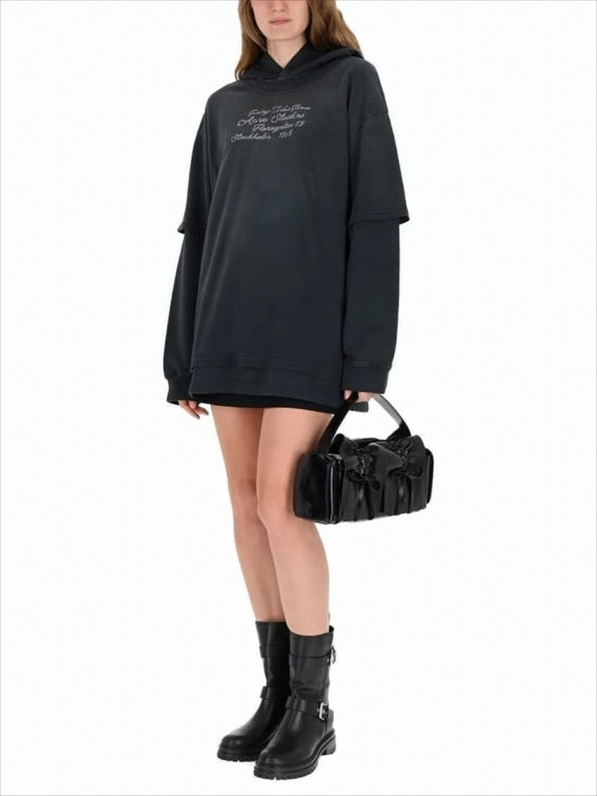 Acne Studios Layered Sleeve Black Oversized Hoodie