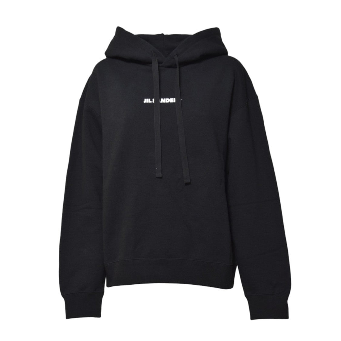 Jil Sander Black Cotton Crewneck Sweatshirt With Logo Print