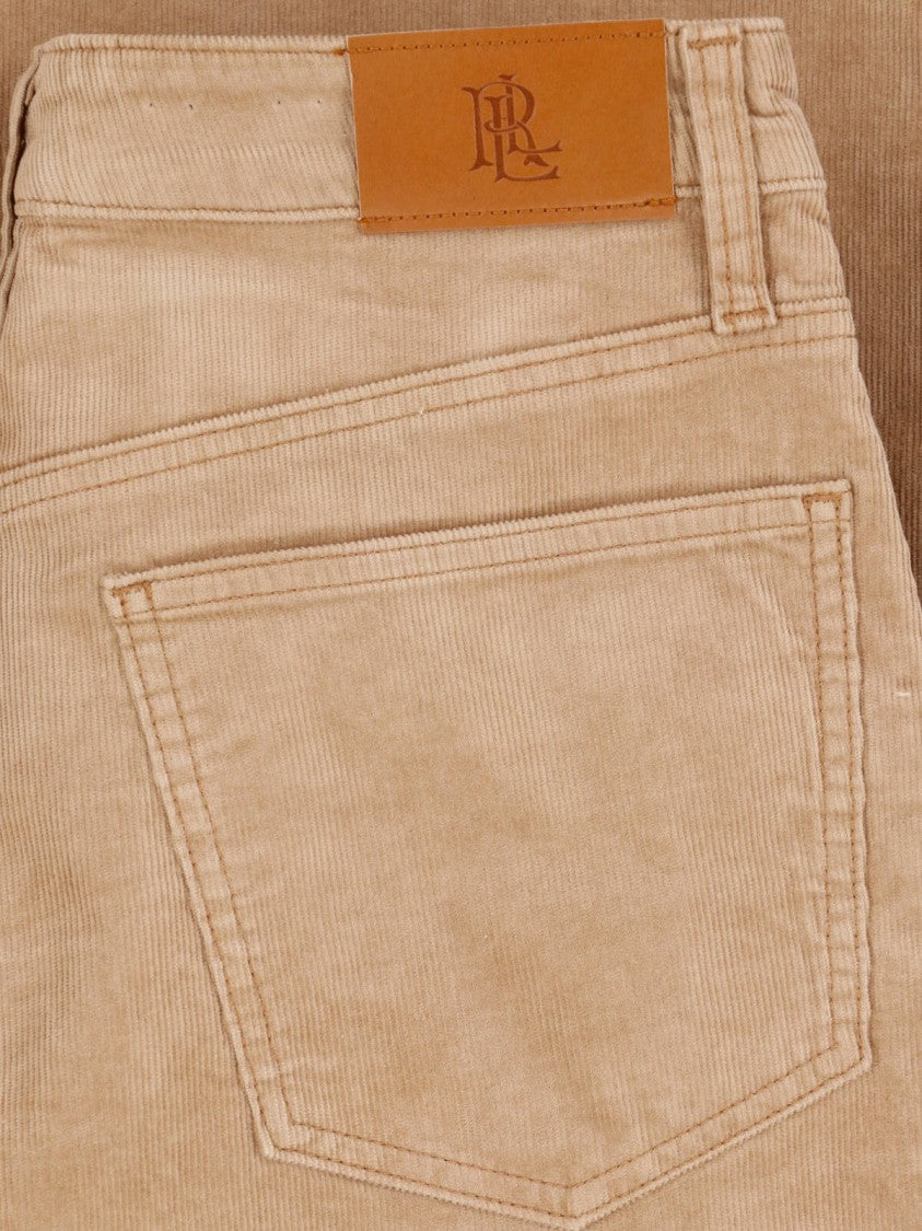 Polo Ralph Lauren Beige Wide-Leg Corduroy Pants With Classic Five-Pocket Design