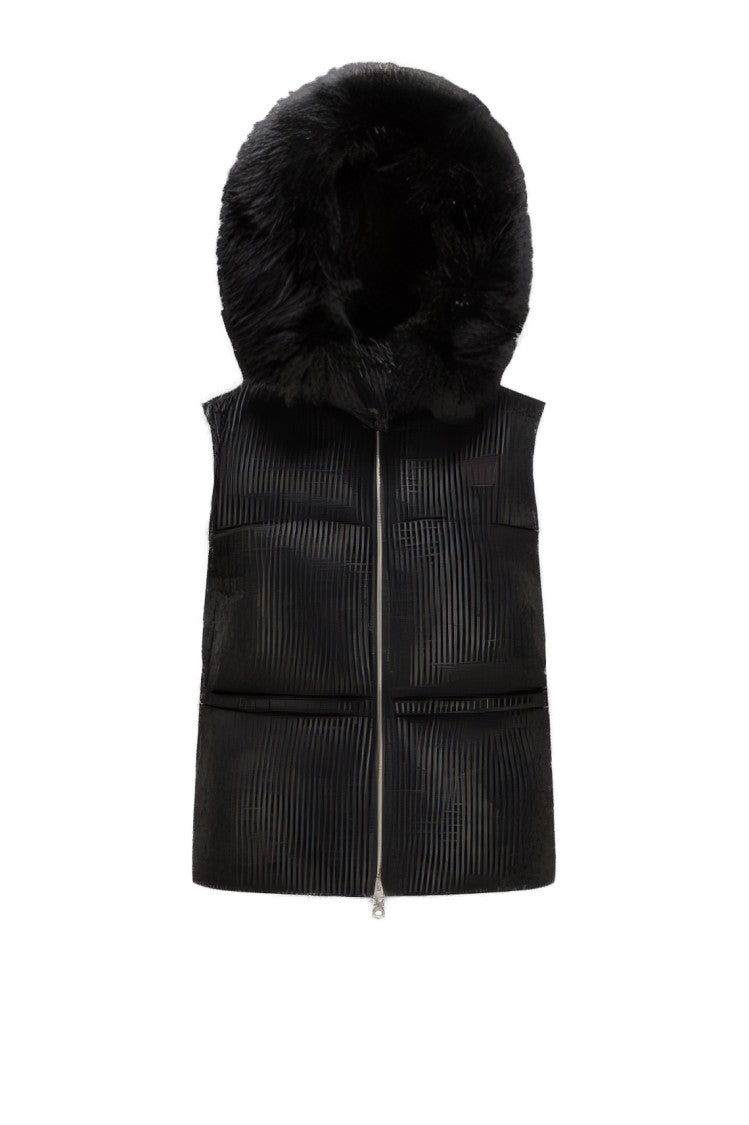 Moncler Textured Black Padded Vest