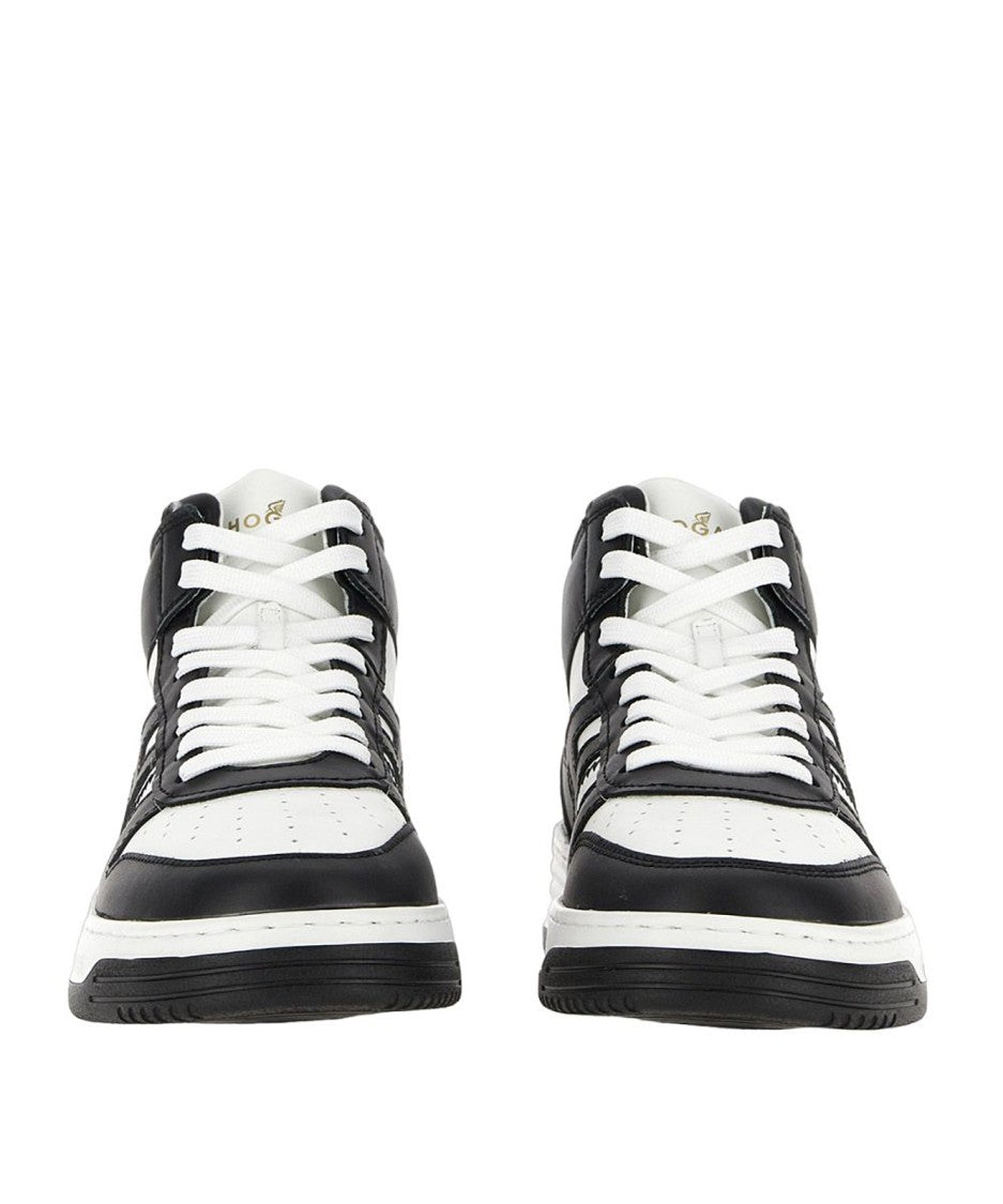 Hogan High-Top Sneakers With Zigzag Stitch Detail