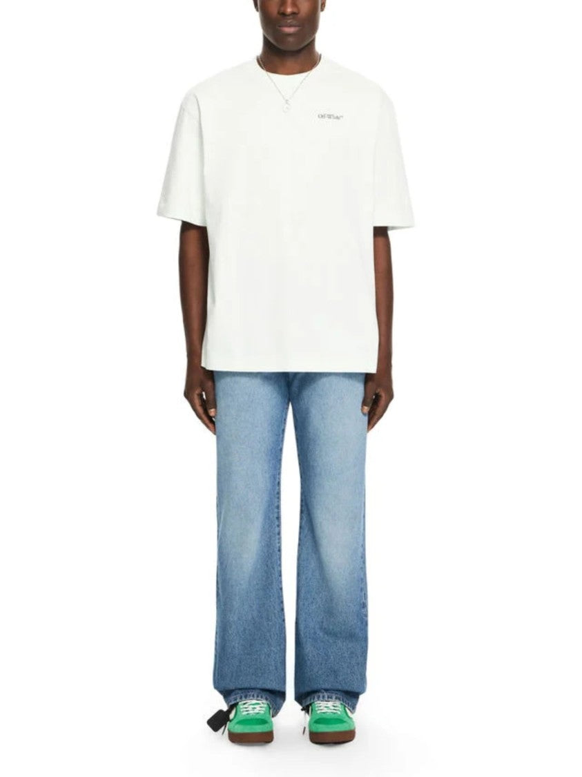 Off-White White Half Arrow Graphic Cotton T-Shirt
