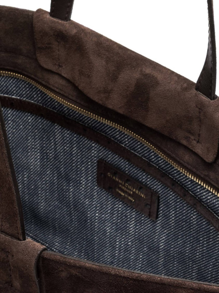 Gianni Chiarini Brown Belty Suede Belt Detail Tote Bag