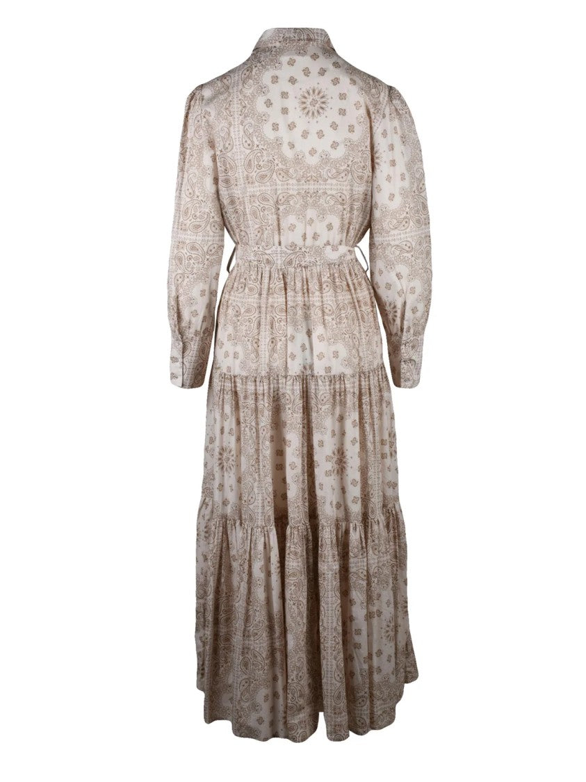 Mc2 Saint Barth Beige Cotton Shirt Dress