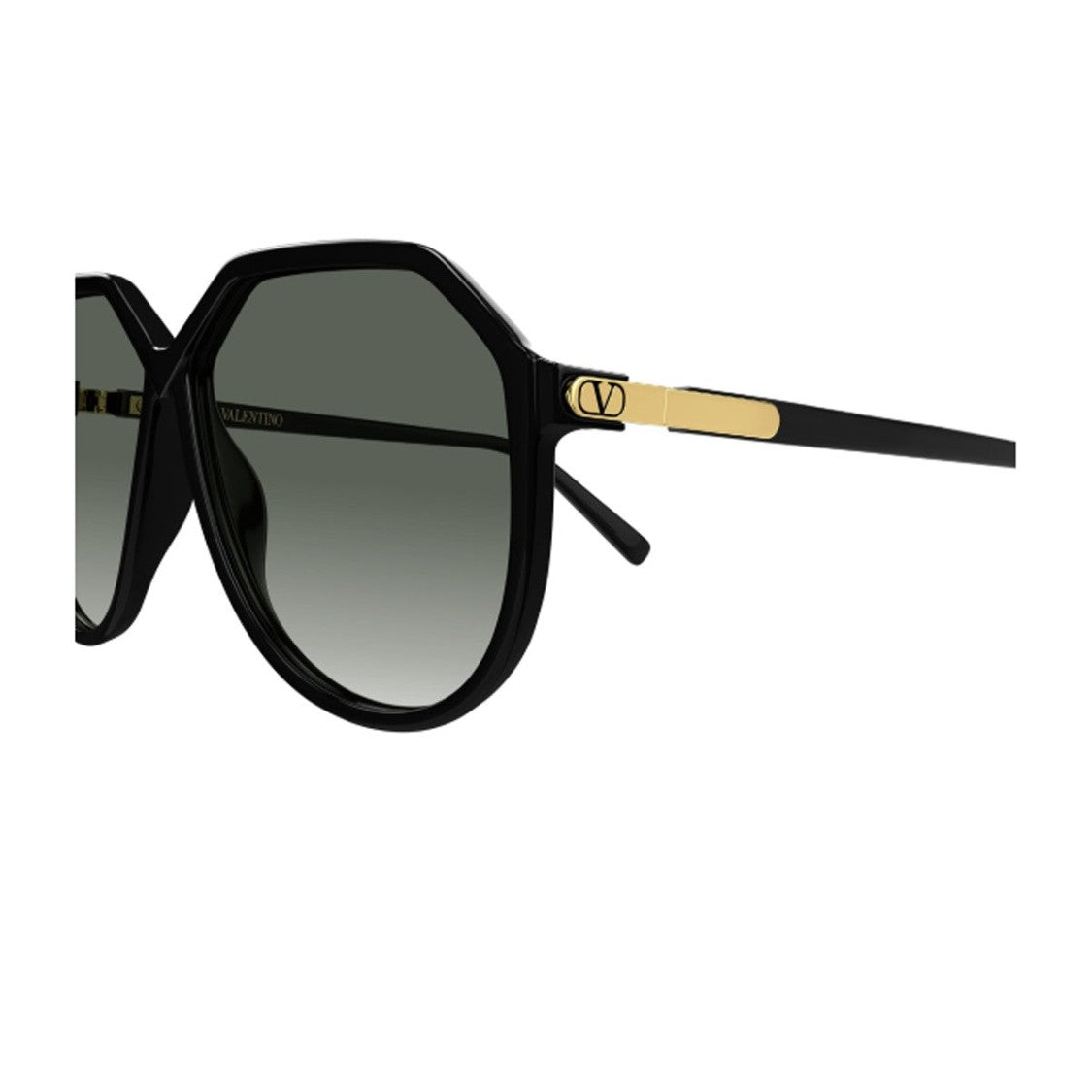 Valentino Grey Linea V Logo Bio-Injected Geometric Sunglasses