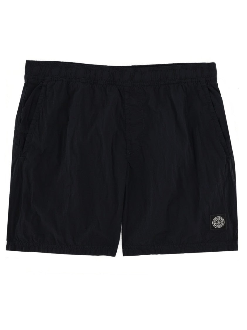 Stone Island Logo Polyamide Elastic Waistband Swim Shorts